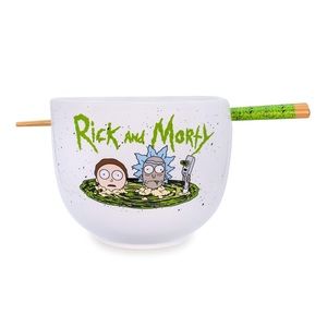NEW Rick & Morty Ceramic Noodle Bowl with Chopsticks